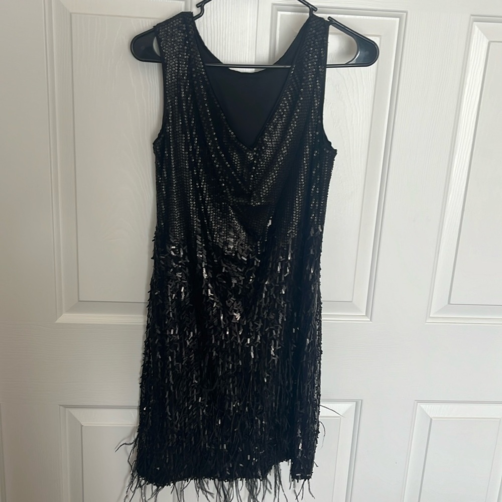 Jessica Simpson black sequence mini short dress size 4 women’s